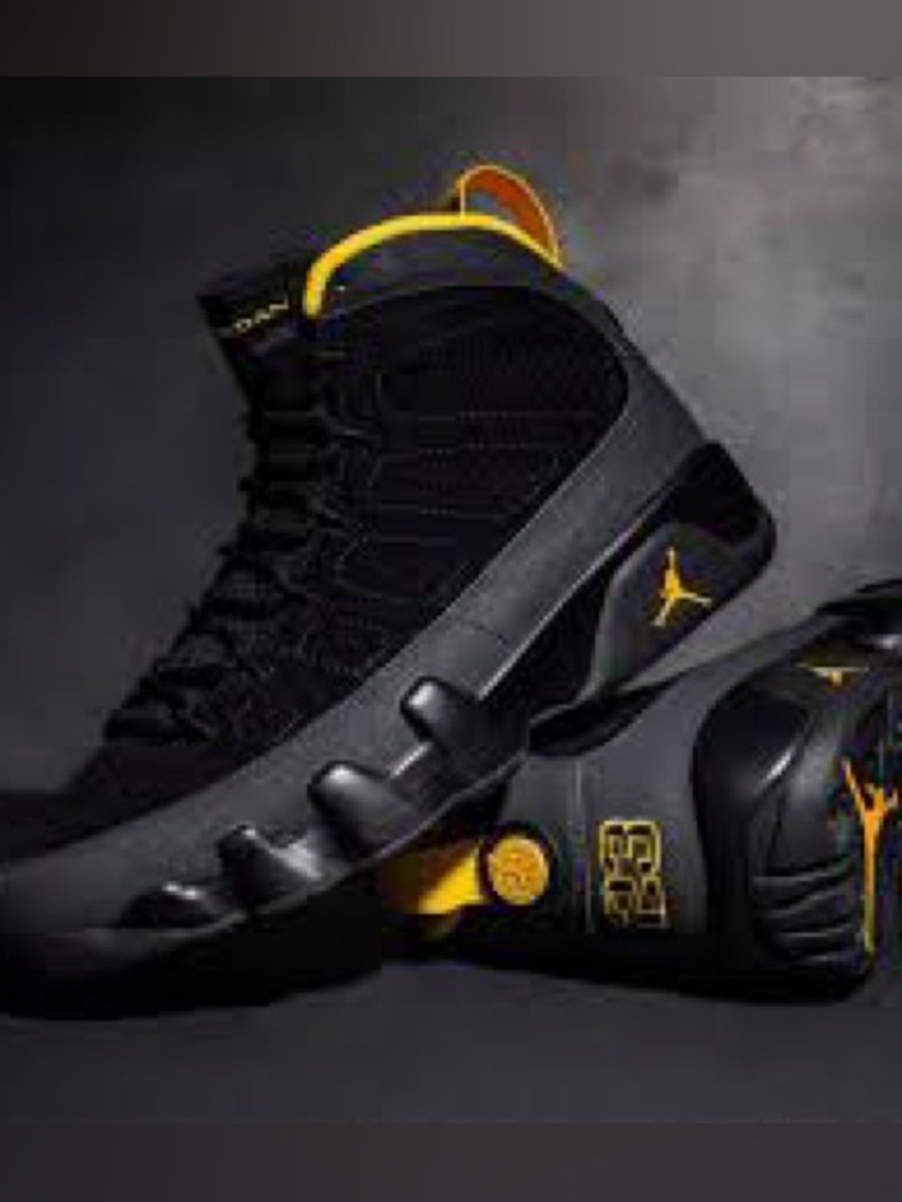 Jordan Kids Sneakers Black and Yellow - Picture 2 of 8